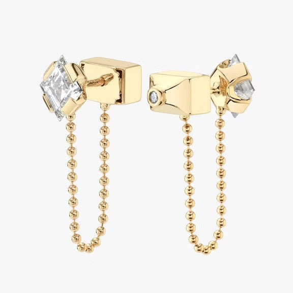 Kite Chain Hoop Lab diamond Earrings