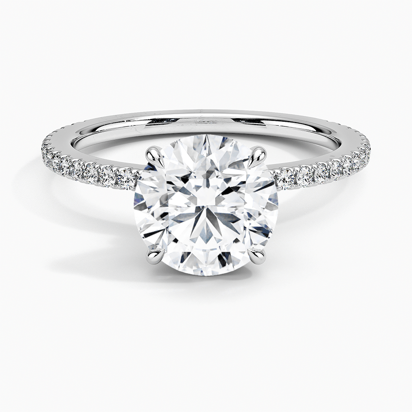 Hidden halo online pave engagement ring