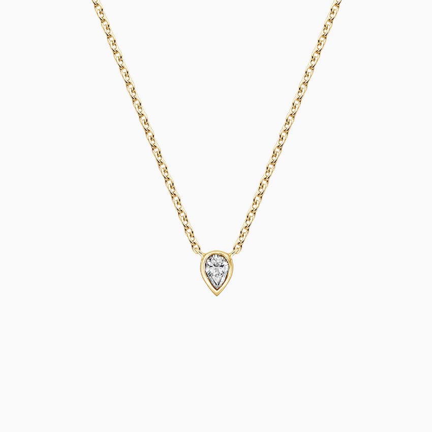 Pear Bezel Lab Diamond Solitaire Pendant