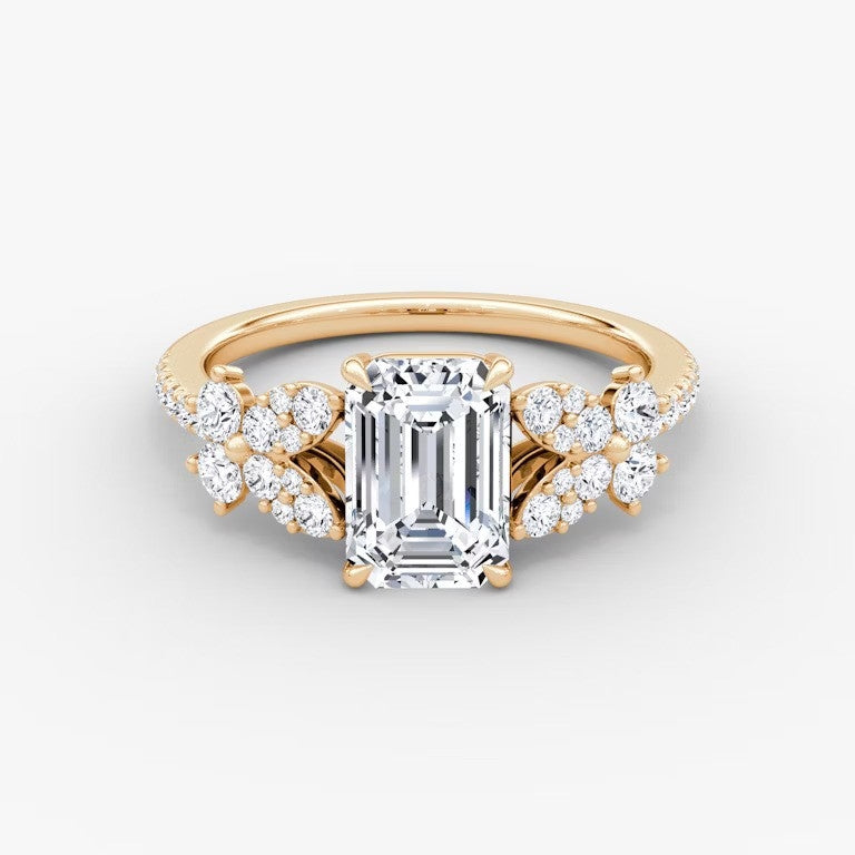 Marigold Emerald Pavé Lab Diamond Ring