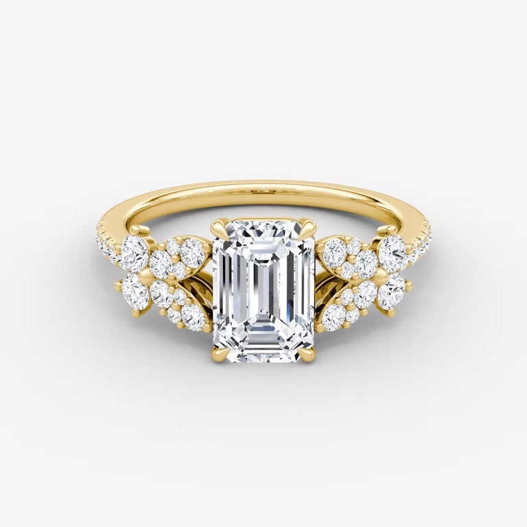 Marigold Emerald Pavé Lab Diamond Ring