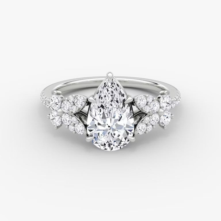 Marigold Pear Pavé Lab Diamond Ring