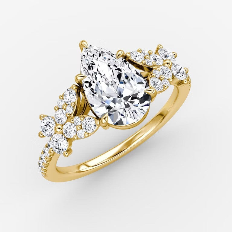 Marigold Pear Pavé Lab Diamond Ring