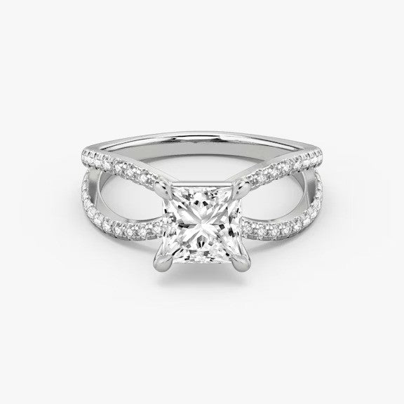 Butterfly Princess Pavéful Lab Diamond Engagement Ring