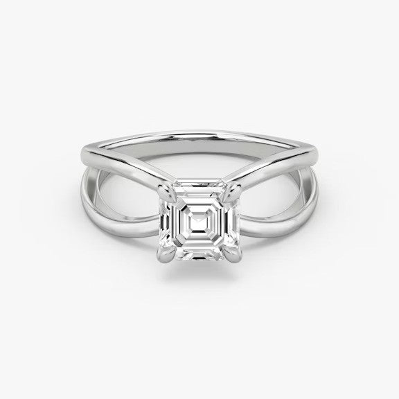 Butterfly Asscher Lab Diamond Engagement Ring