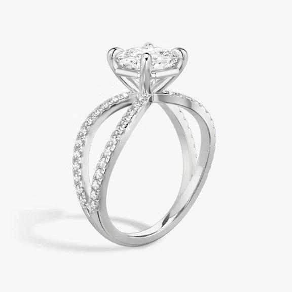 Butterfly Cushion Pavéful Lab Diamond Engagement Ring