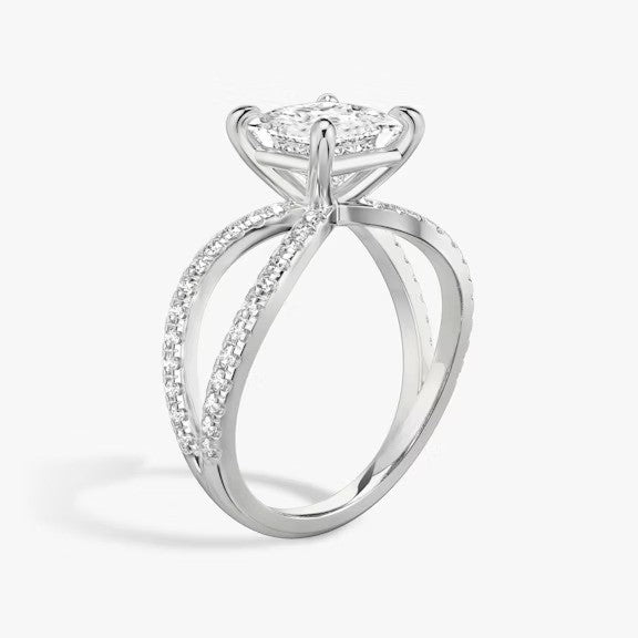 Butterfly Princess Pavéful Lab Diamond Engagement Ring