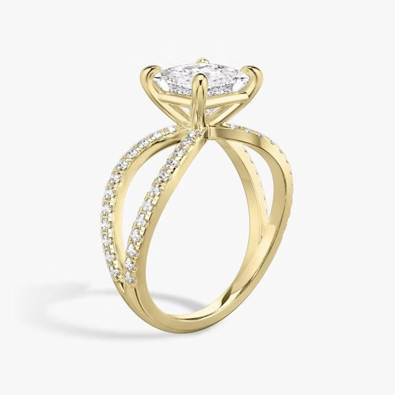 Butterfly Princess Pavéful Lab Diamond Engagement Ring