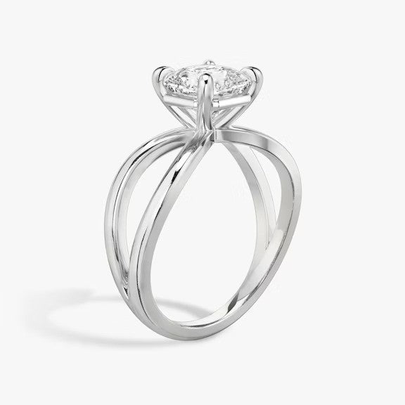 Butterfly Asscher Lab Diamond Engagement Ring