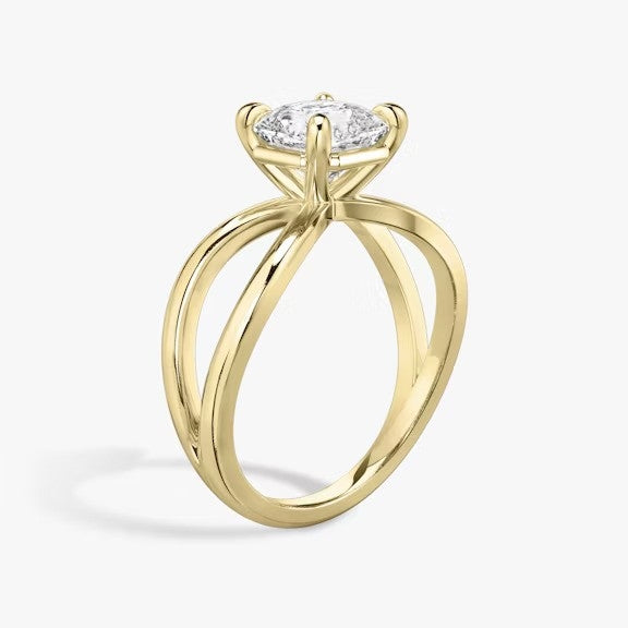 Butterfly Asscher Lab Diamond Engagement Ring