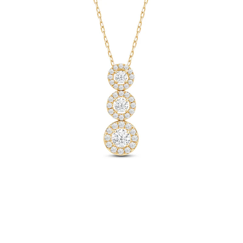 Triple Round Halo Lab Grown Diamond Pendant