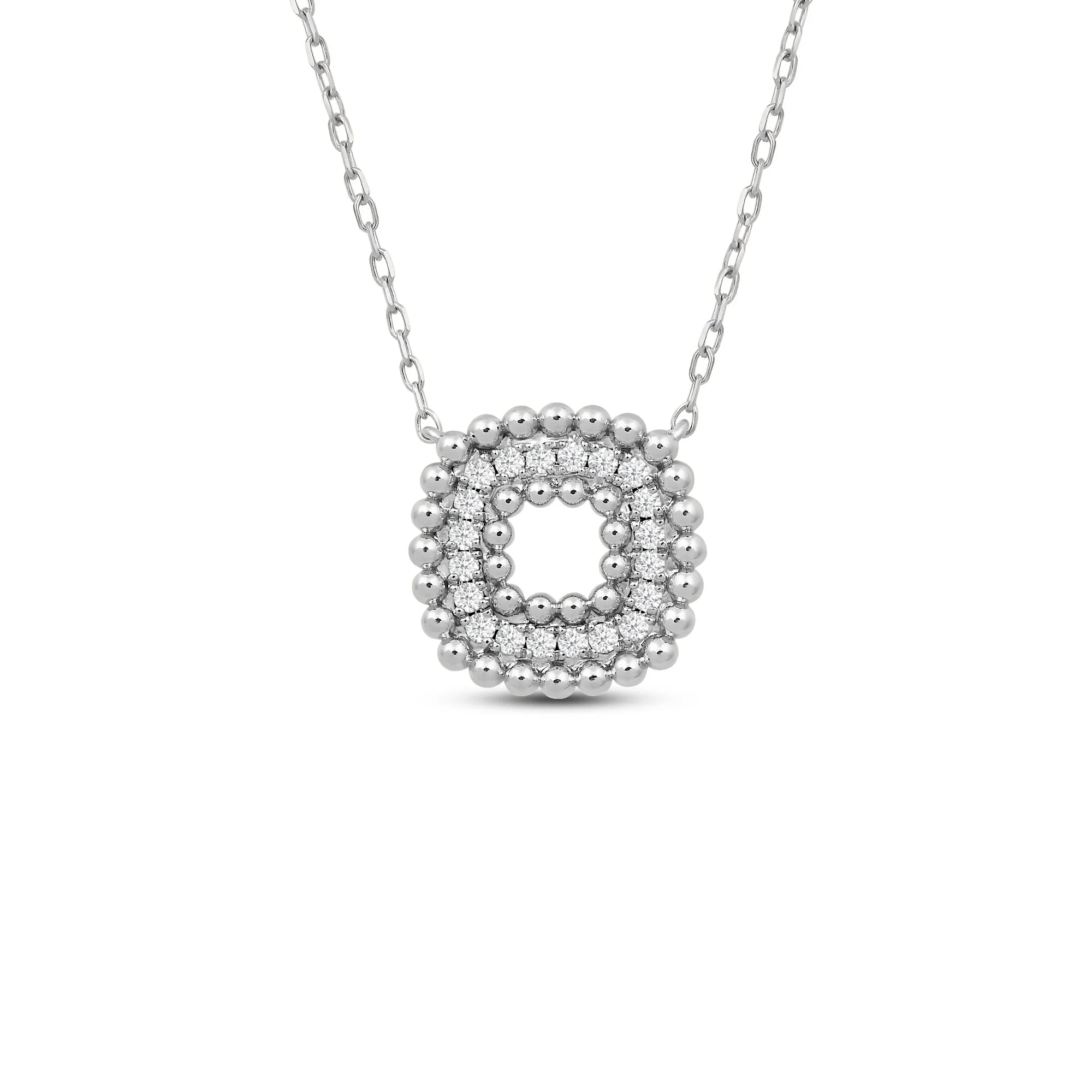 Cushion Cluster Beads Lab Diamond Pendant