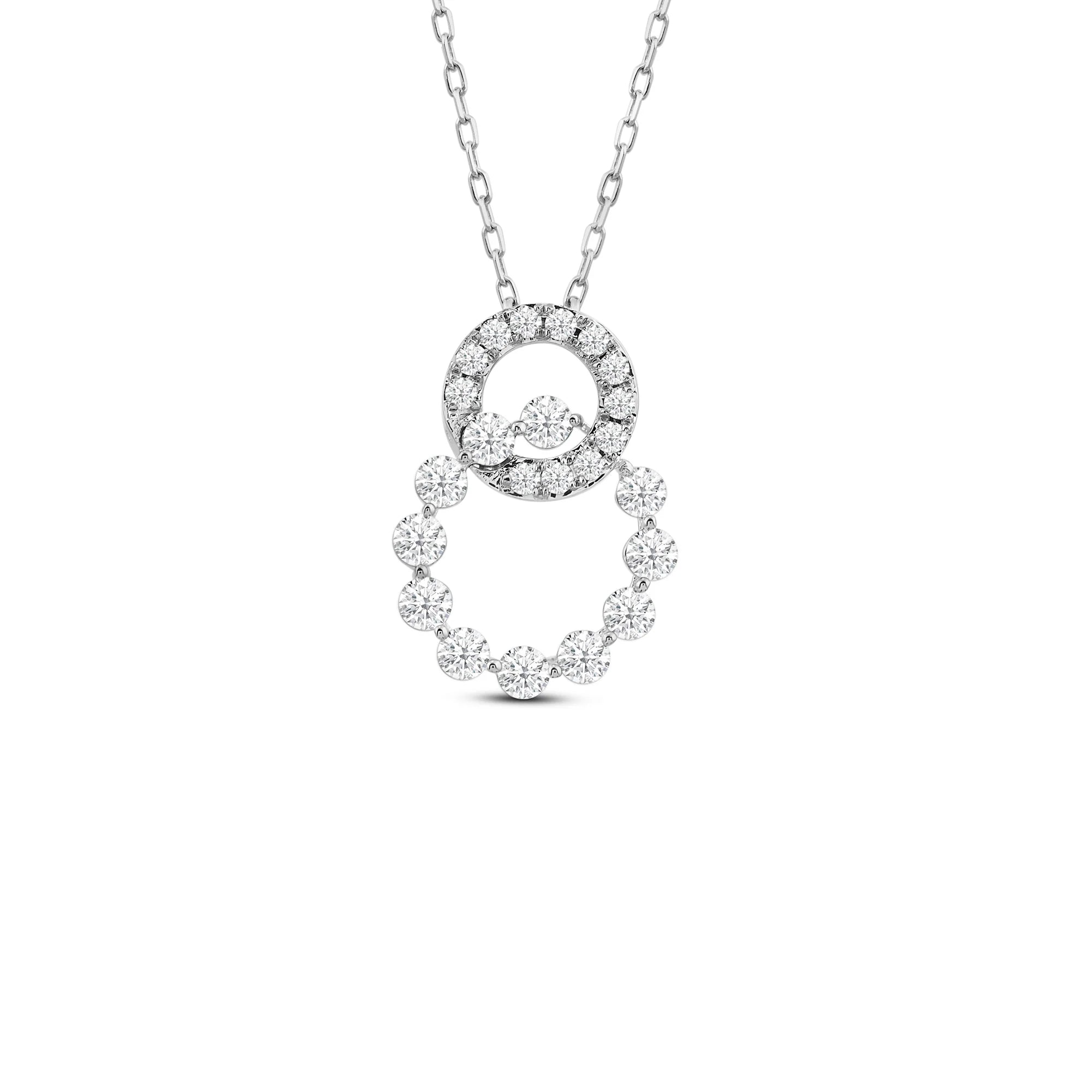 Circle on Circle Round Lab Diamond Pendant