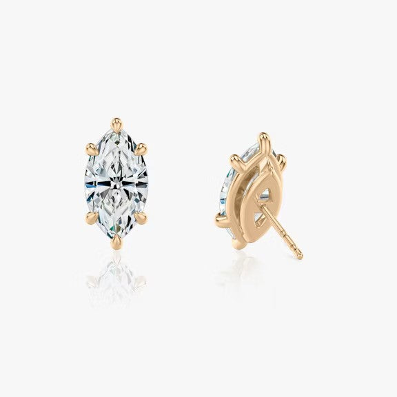 Marquise Lab Diamond Diamond Stud Earrings