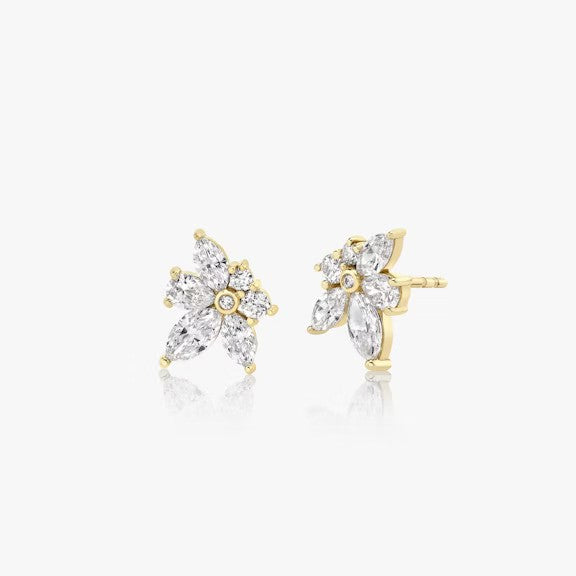 Flora Marquise & Round Lab diamond Earrings