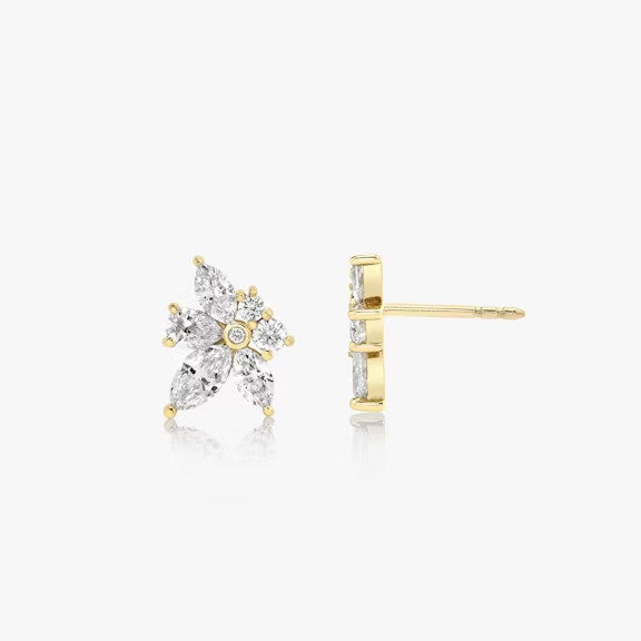 Flora Marquise & Round Lab diamond Earrings