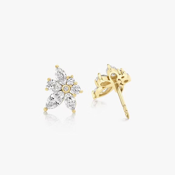 Flora Marquise & Round Lab diamond Earrings