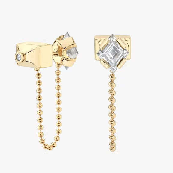 Kite Chain Hoop Lab diamond Earrings