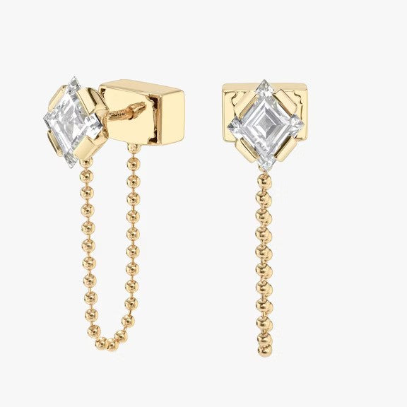 Kite Chain Hoop Lab diamond Earrings