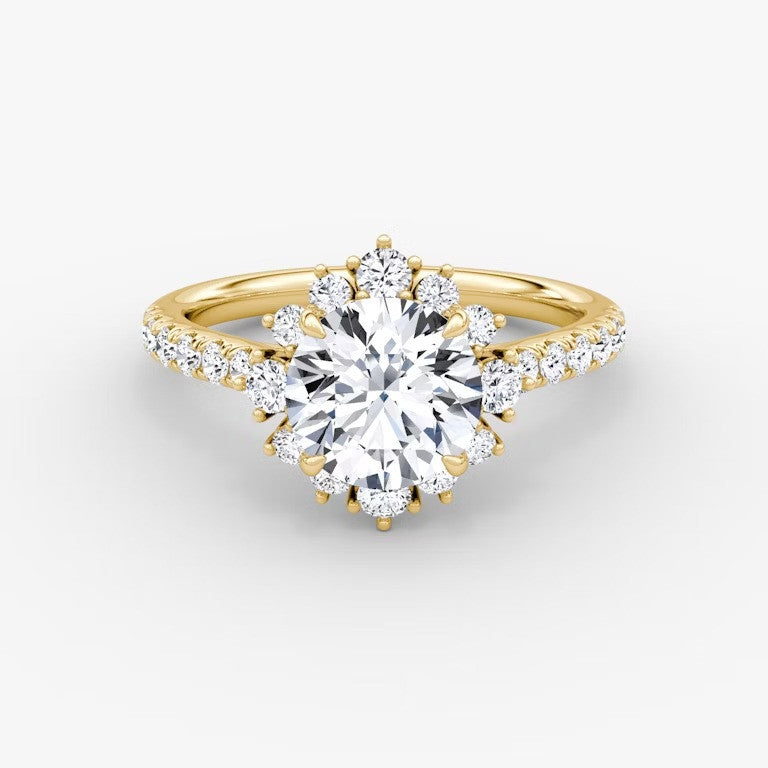 Aura Halo Pavé Round Lab Grown Diamond Ring