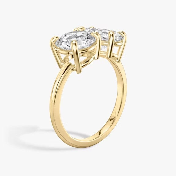 Toi et Moi Round Oval Lab Grown Diamond Ring