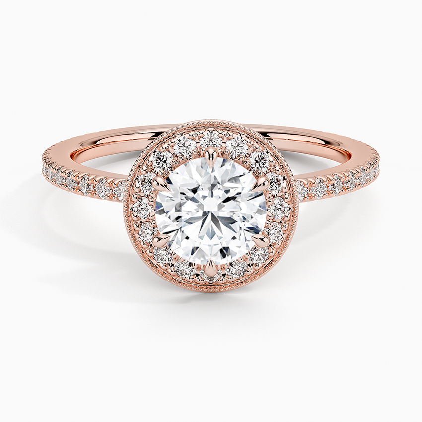 Vintage Waverly Halo Round Lab Grown Diamond Engagement Ring