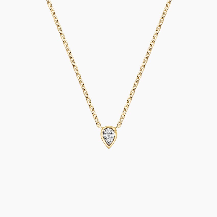 Pear Bezel Lab Diamond Solitaire Pendant