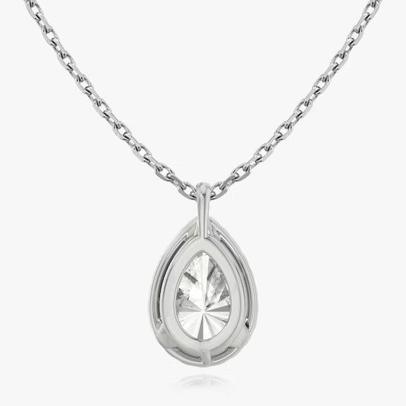 Vertical Halo Pear Lab Diamond Pendant