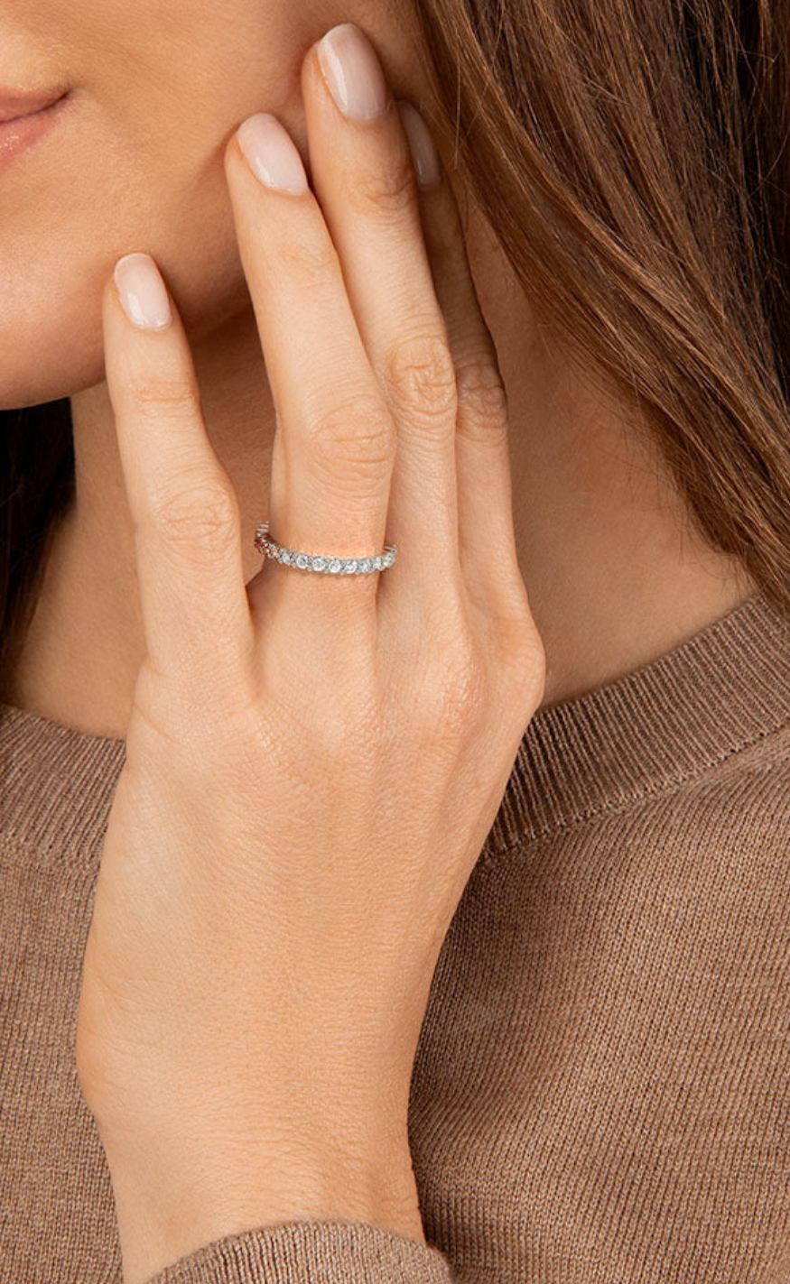 Shared Prong Eternity Diamond Ring