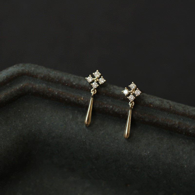 Snowflake Drop Custom Lab grown Diamond Earrings