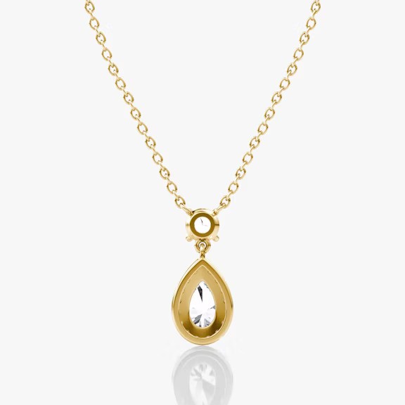 Pear & Round Lab Grown Diamond Drop Pendant