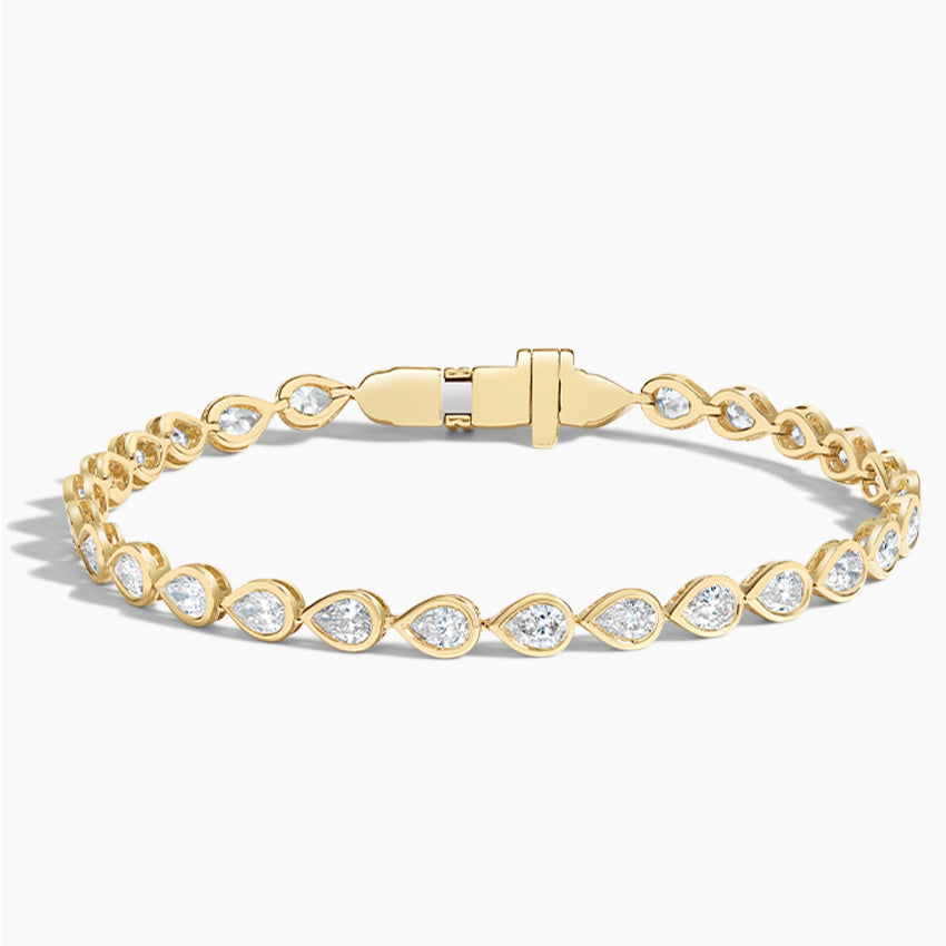 Bezel Pear Lab Grown Diamond Tennis Bracelet