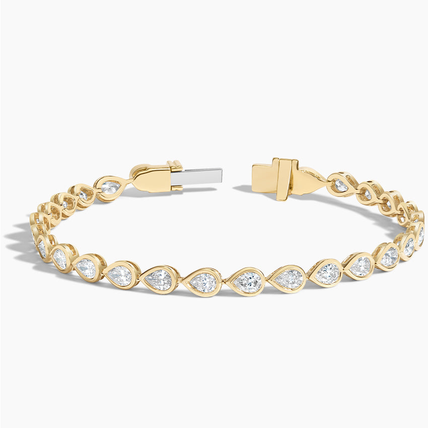 Bezel Pear Lab Grown Diamond Tennis Bracelet