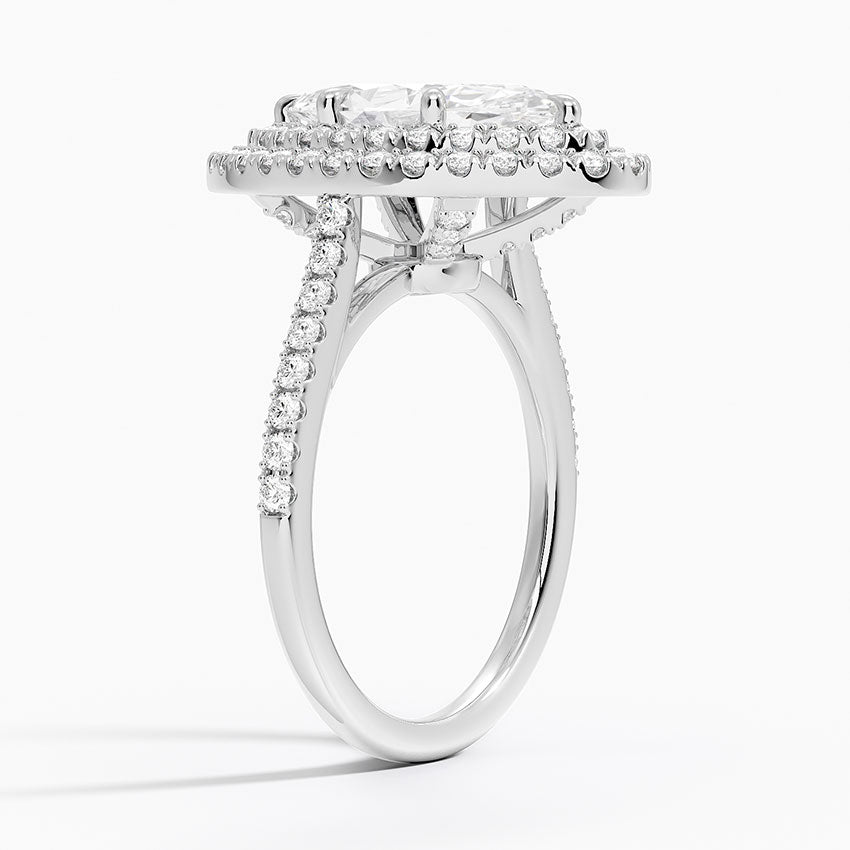 Double Halo Marquise Lab Grown Diamond Engagement Ring