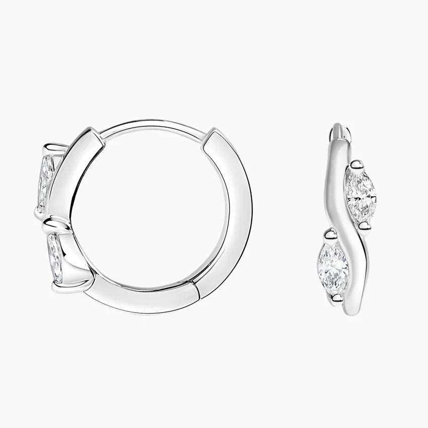 88 Marquise Lab Grown Diamond Hoop Earrings