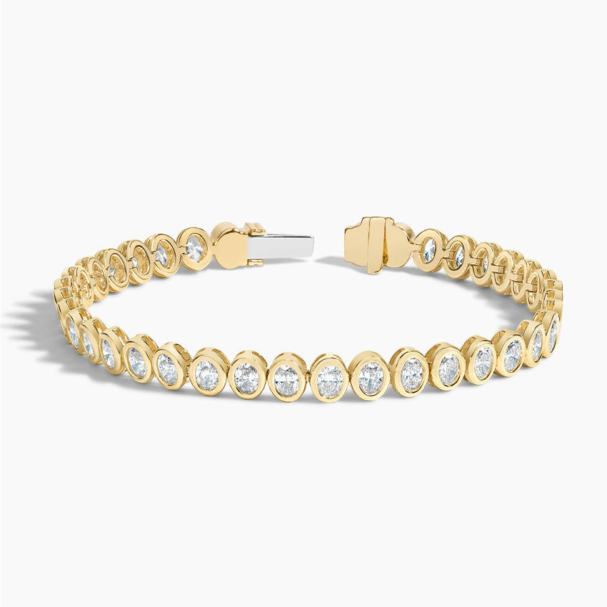 Bezel Oval Lab Grown Diamond Tennis Bracelet