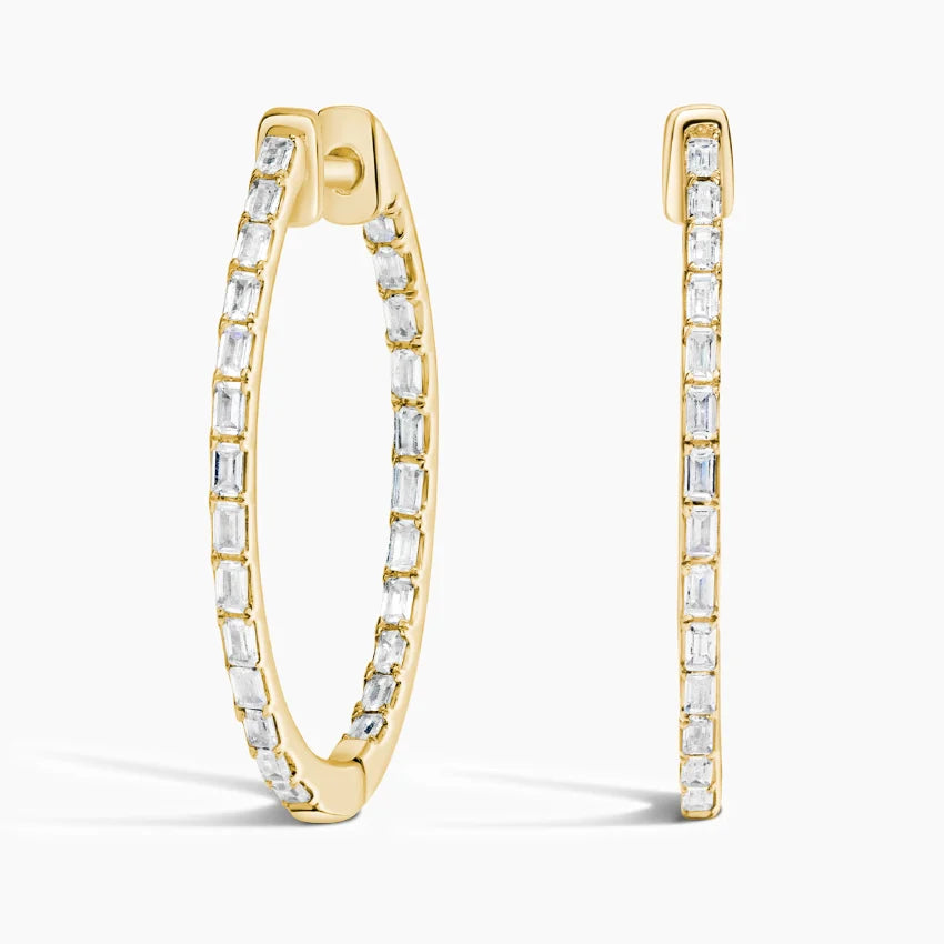 Baguette Diamond Hoop Earrings