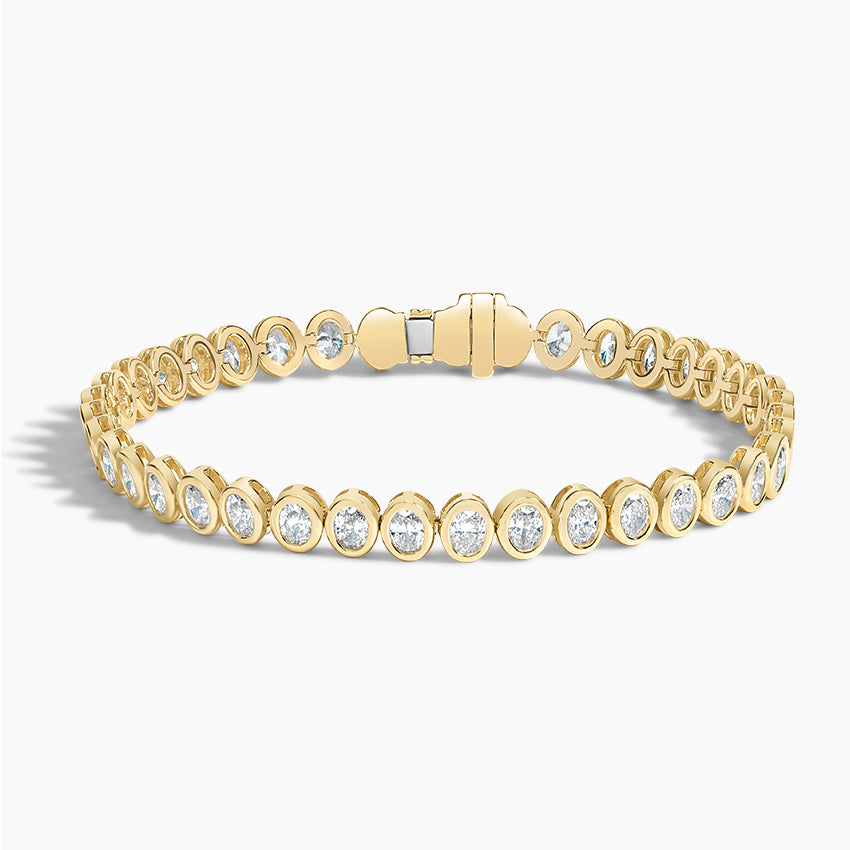 Bezel Oval Lab Grown Diamond Tennis Bracelet