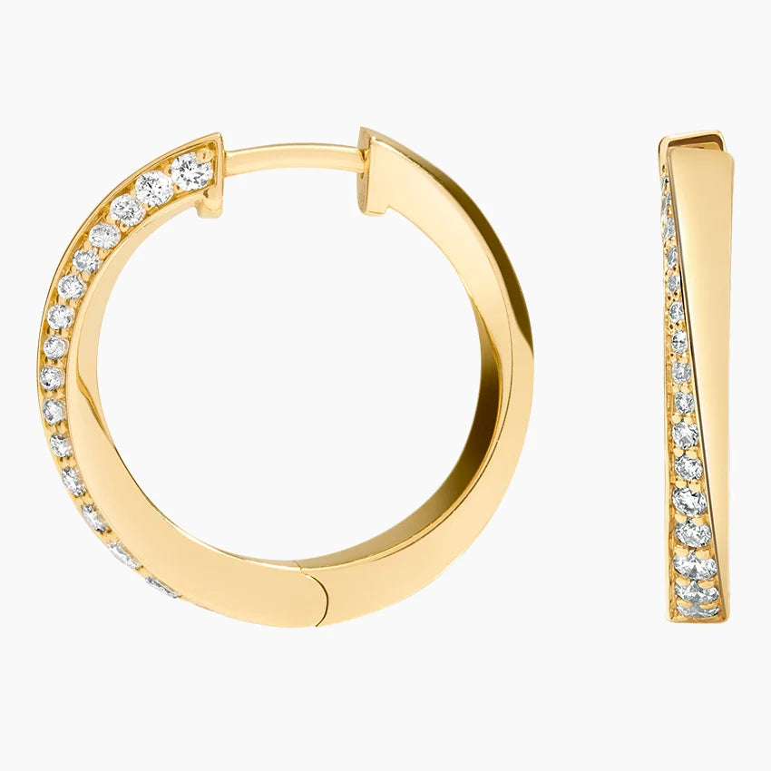 Spiral Diamond Hoop Earrings