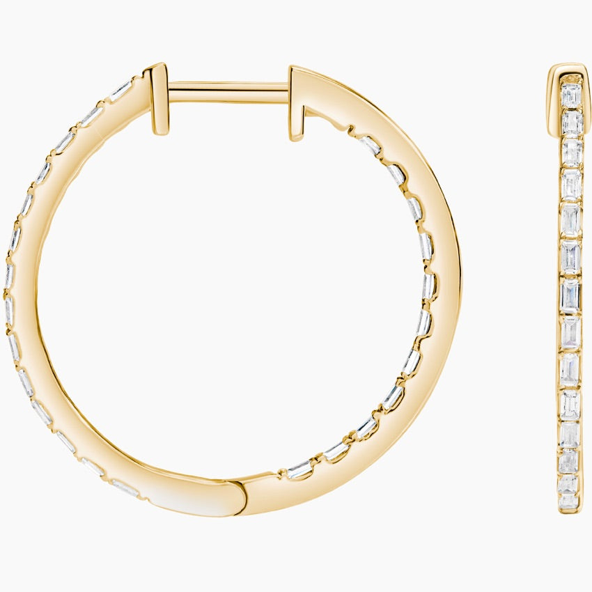 Baguette Diamond Hoop Earrings