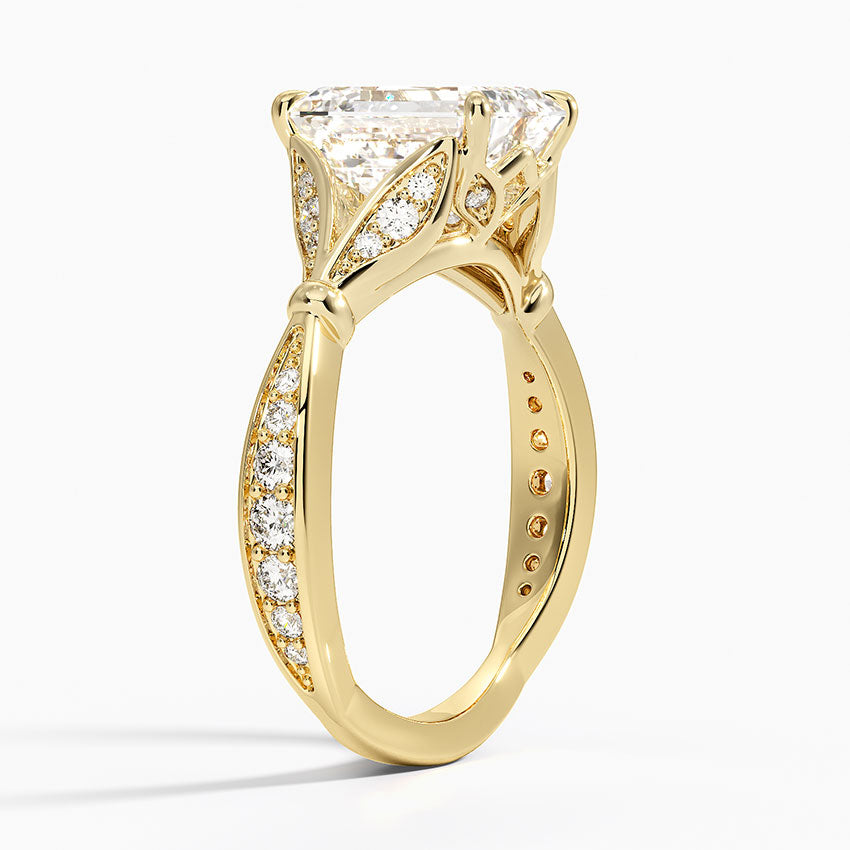 Petunia Emerald Lab Diamond Engagement Ring