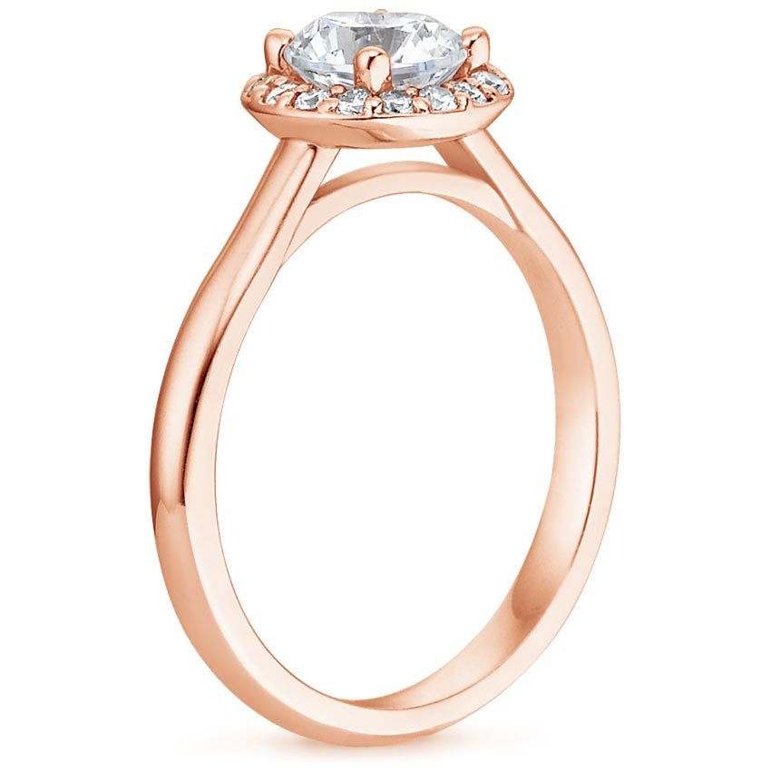 Halo Radiant Lab Grown Diamond Engagement Ring - Plain Band