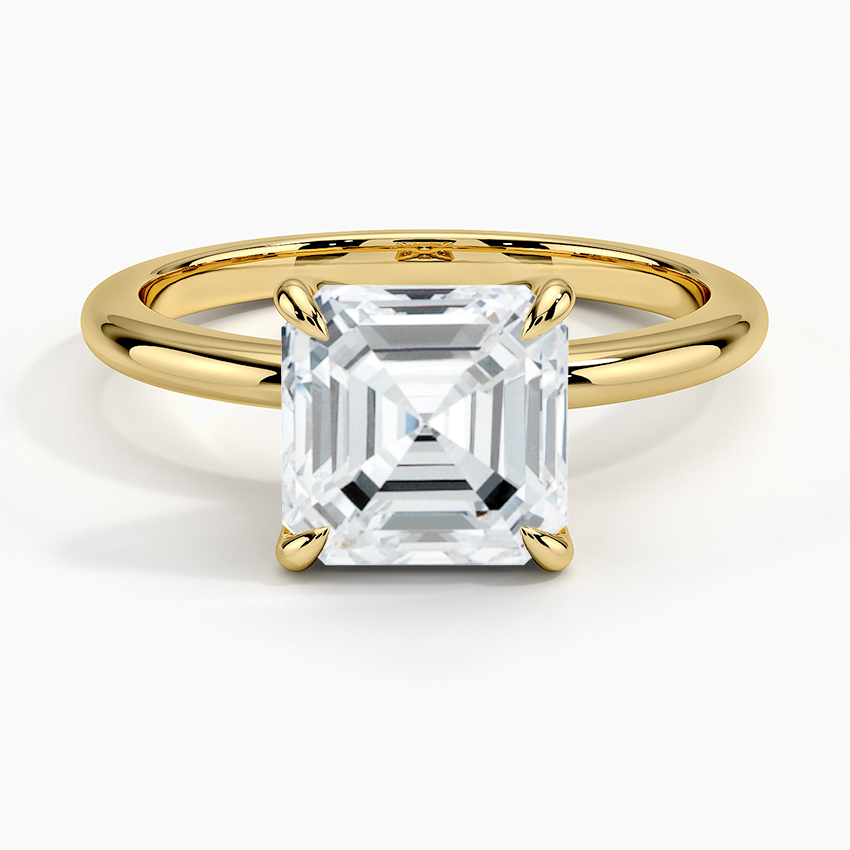 Classic Asscher Lab Grown Diamond Solitaire Engagement Ring