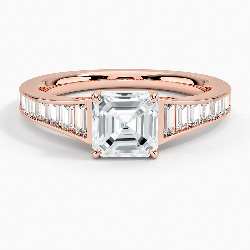 Anamica Asscher Lab Grown Diamond Engagement Ring