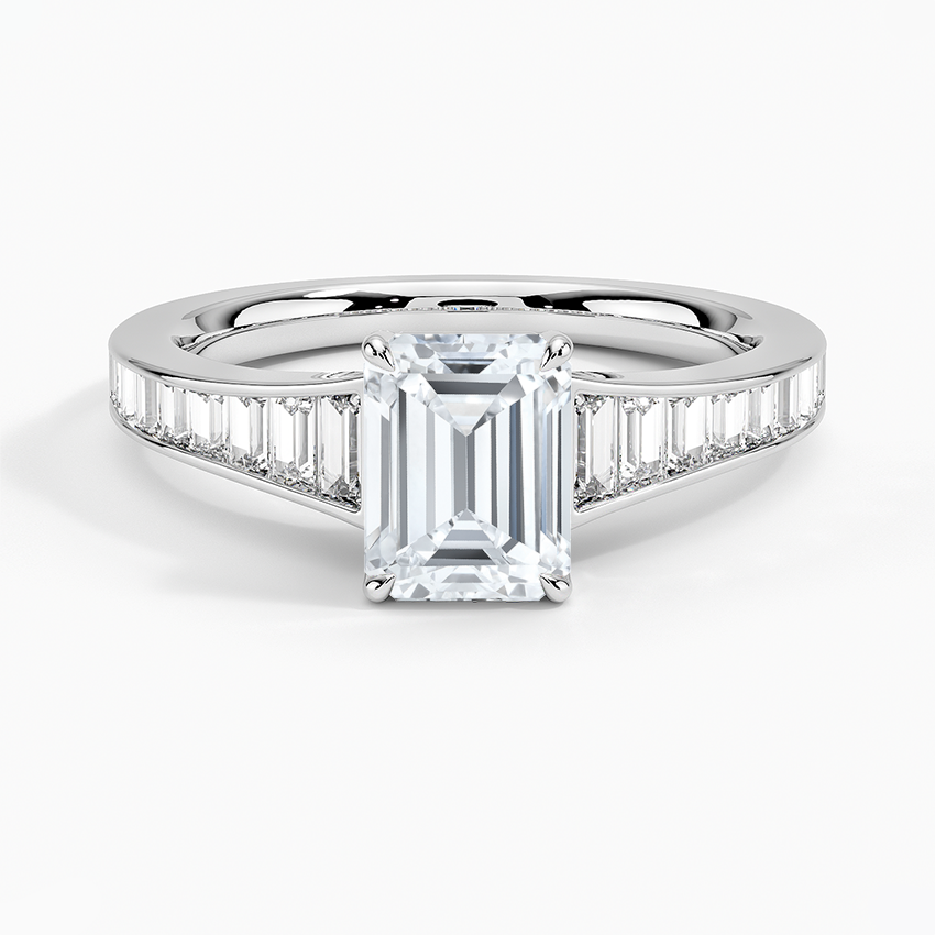 Anamica Emerald Lab Grown Diamond Engagement Ring