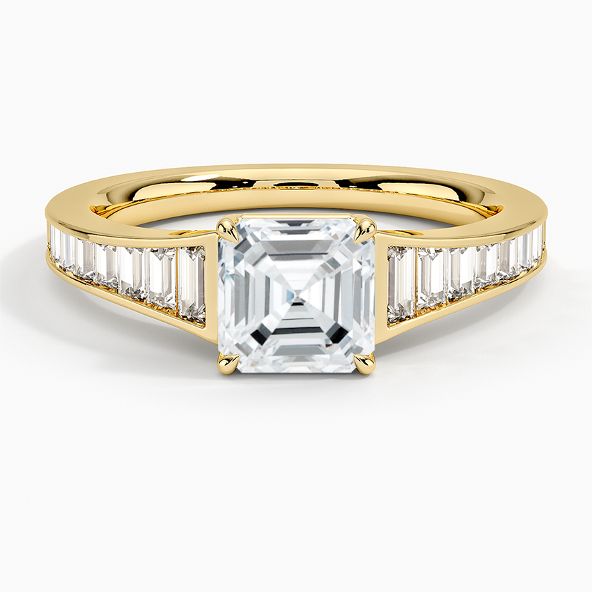 Anamica Asscher Lab Grown Diamond Engagement Ring